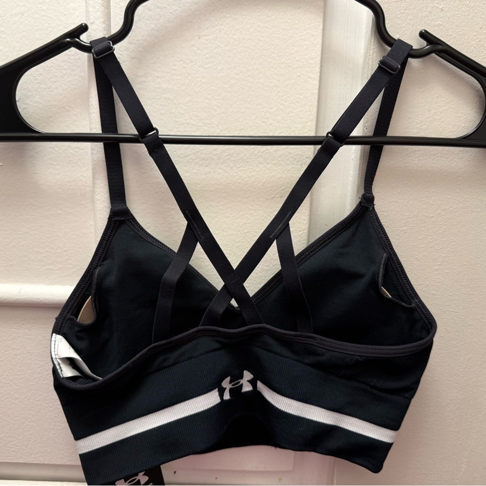 Under Armour Seamless Longline Sports Bras Black XS 2 Pack NWT - Picture 4 of 5